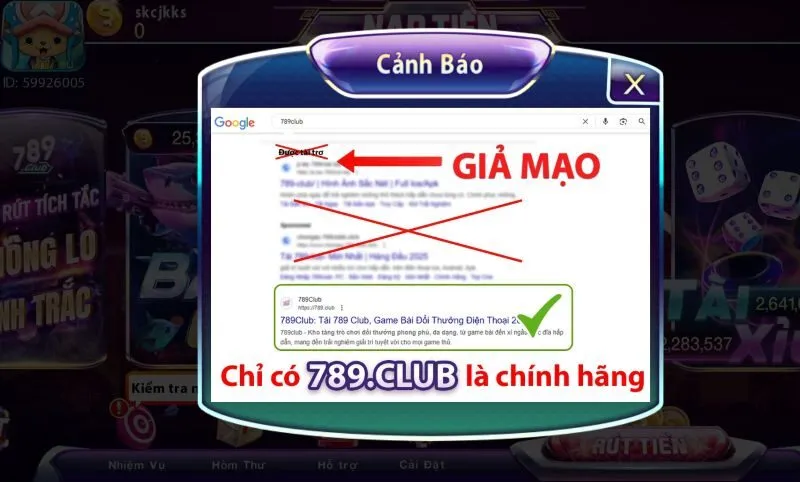 Phân biệt 789Club chính hãng và giả mạo - Nói không với scam mất tiền